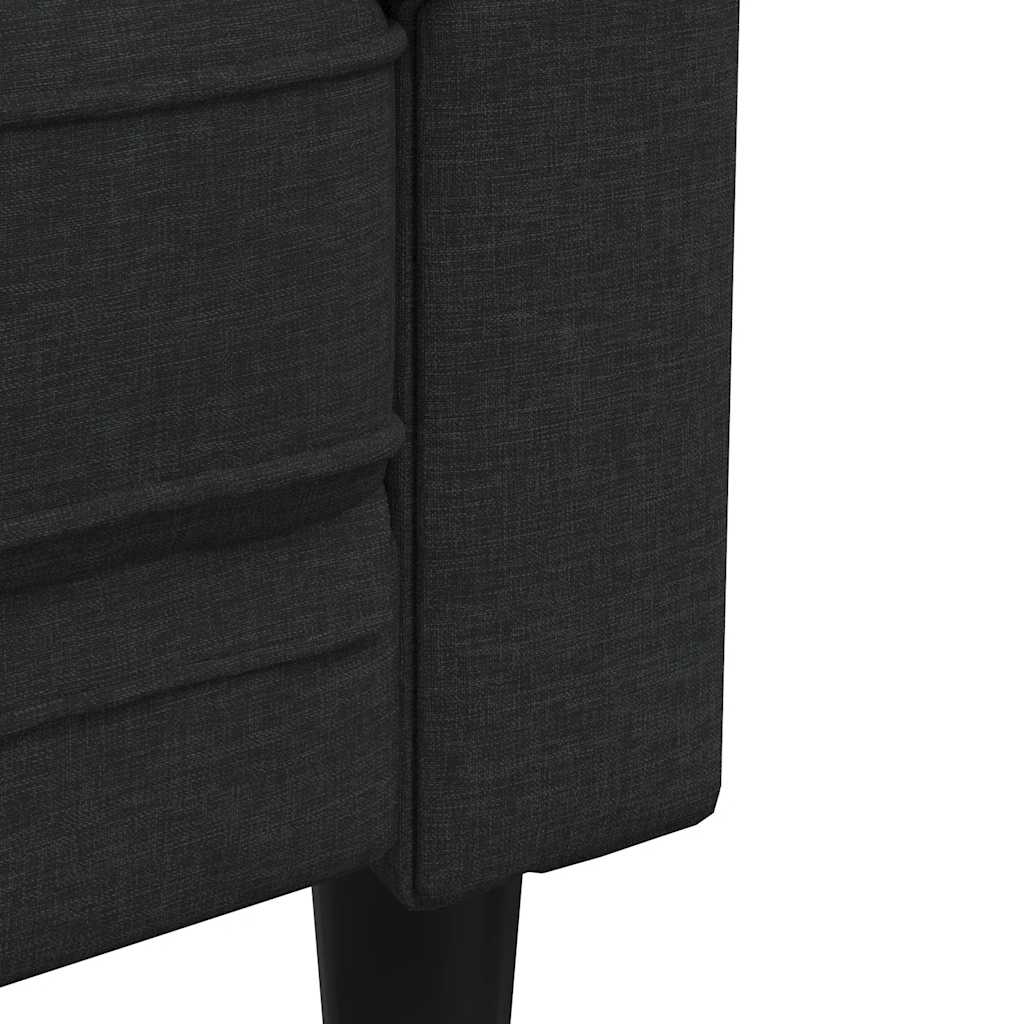 Canapé Chesterfield 3 places noir tissu - XIOS