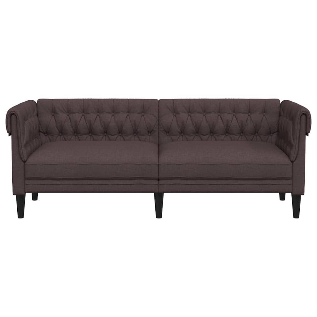 Canapé Chesterfield 3 places marron foncé tissu - XIOS