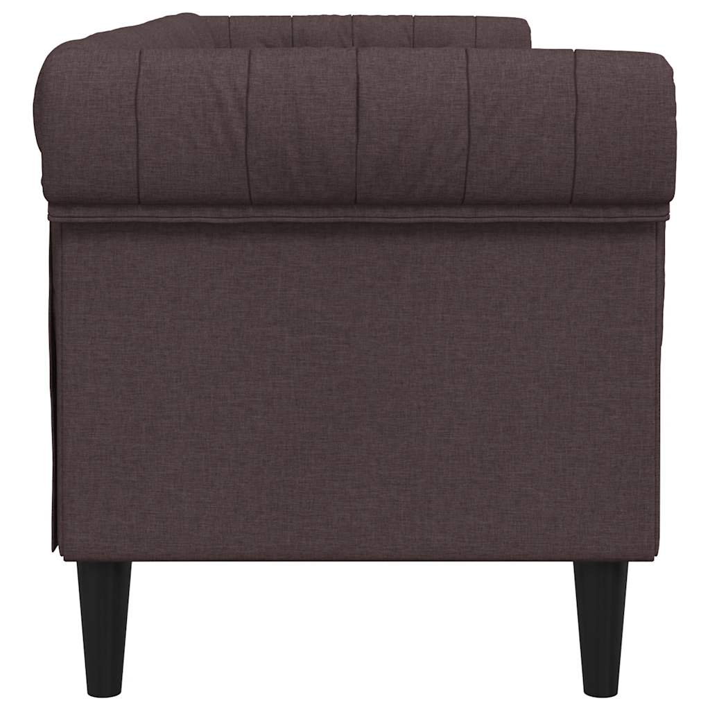 Canapé Chesterfield 3 places marron foncé tissu - XIOS