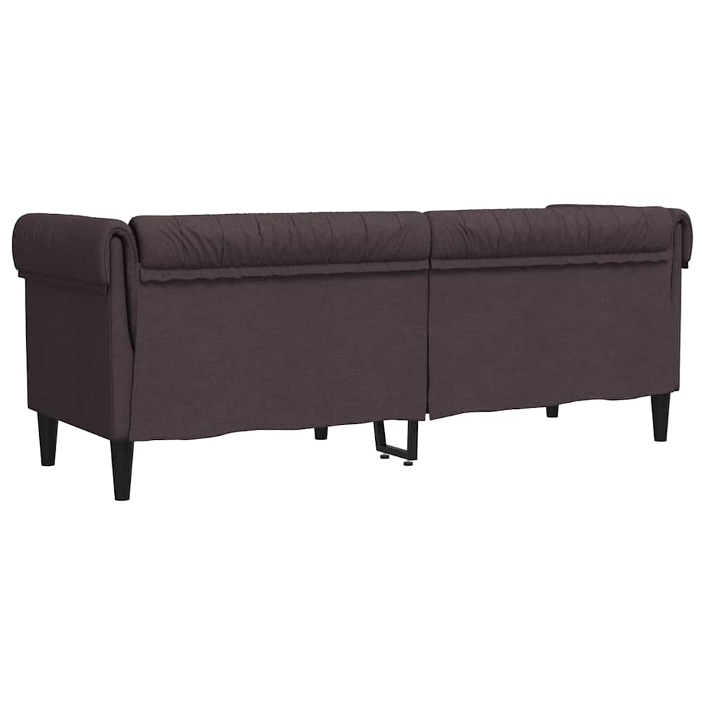 Canapé Chesterfield 3 places marron foncé tissu - XIOS