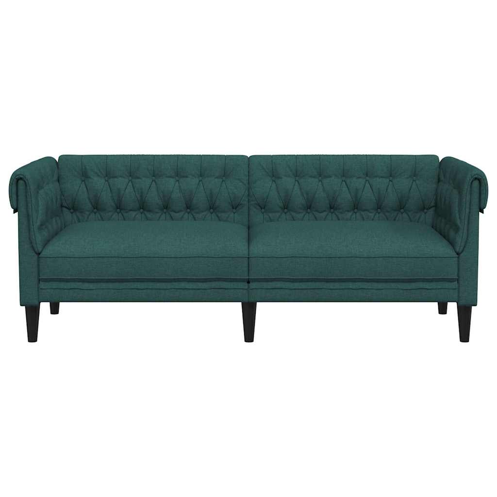 Canapé Chesterfield 3 places vert foncé tissu - XIOS