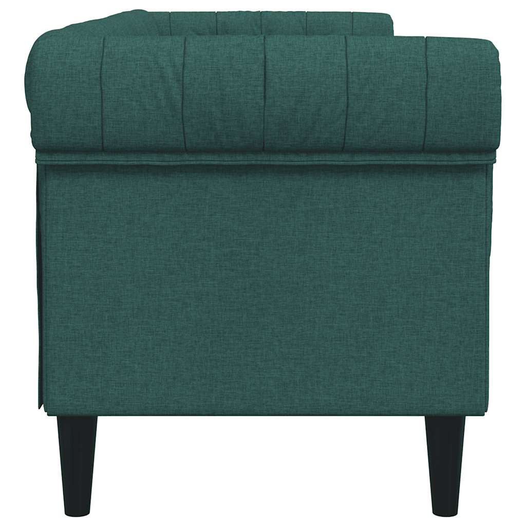 Canapé Chesterfield 3 places vert foncé tissu - XIOS
