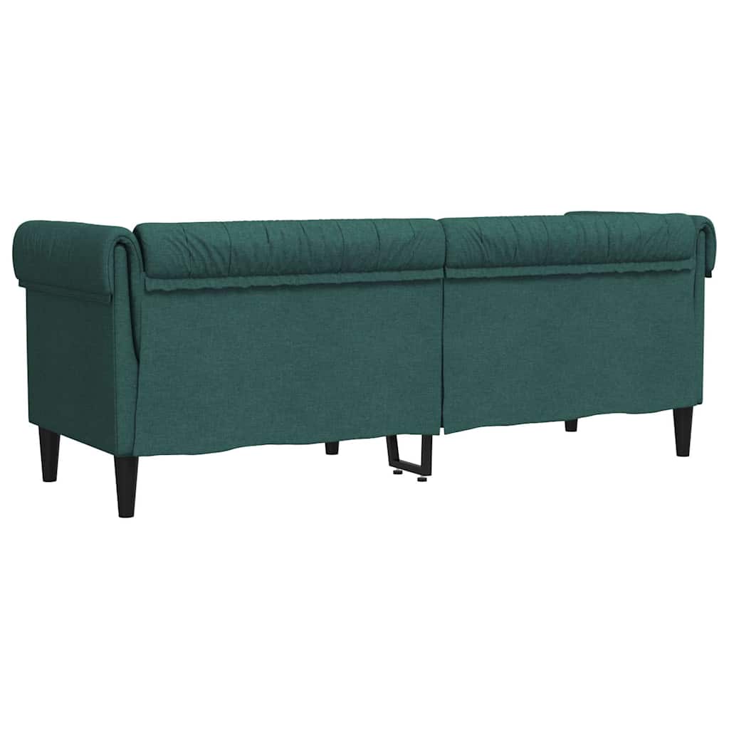 Canapé Chesterfield 3 places vert foncé tissu - XIOS