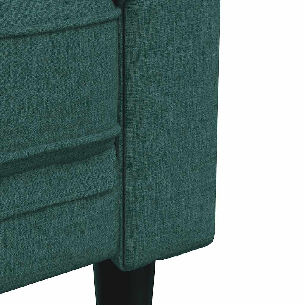 Canapé Chesterfield 3 places vert foncé tissu - XIOS