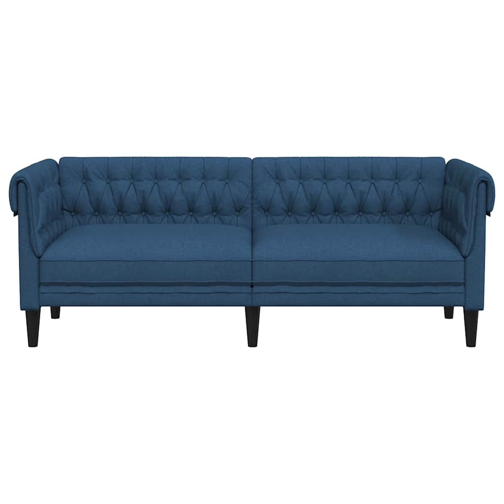 Canapé Chesterfield 3 places bleu tissu - XIOS