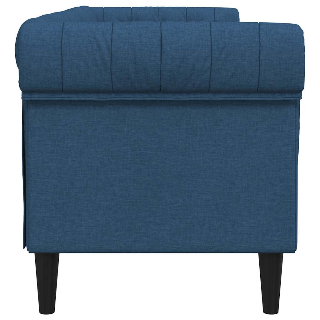 Canapé Chesterfield 3 places bleu tissu - XIOS