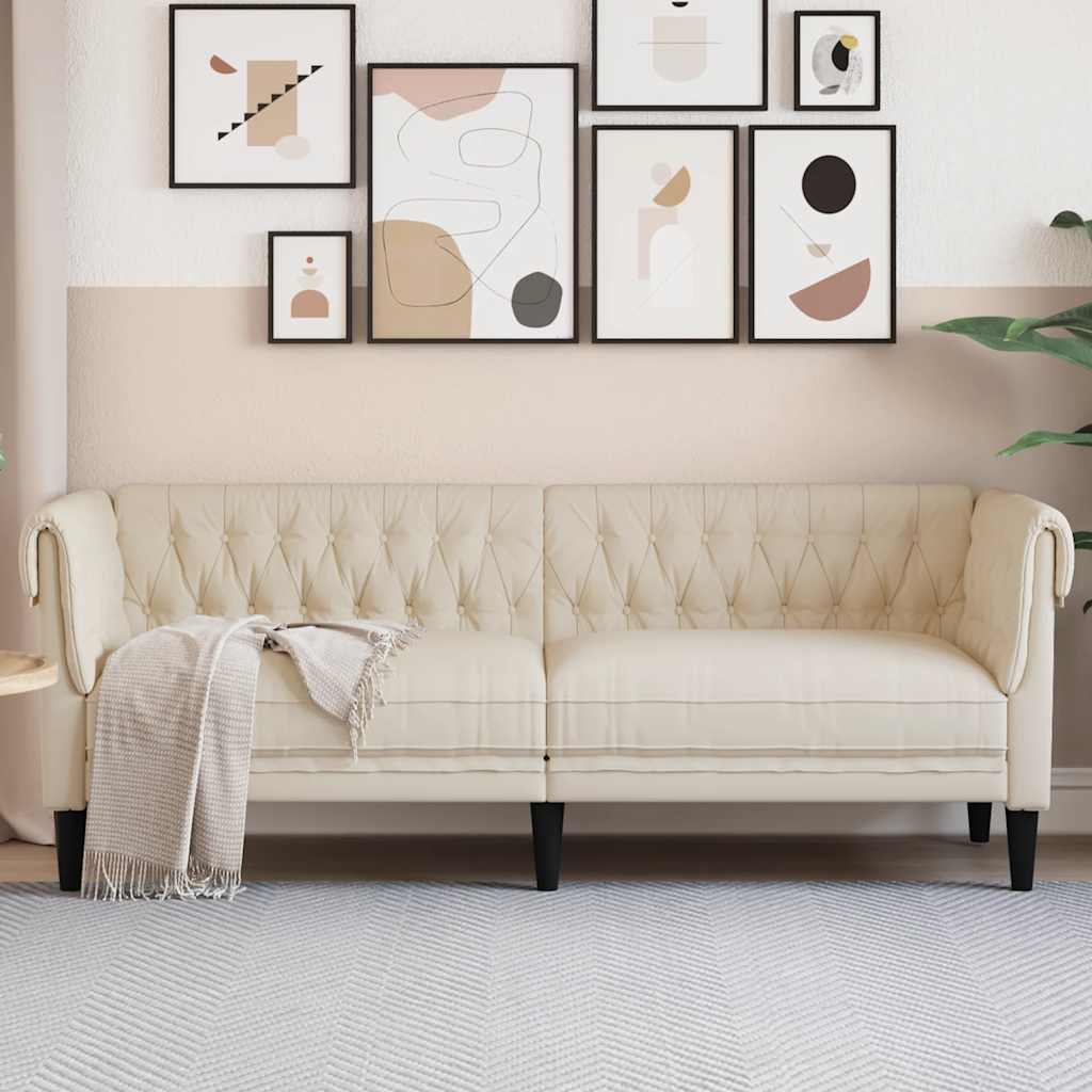 Canapé Chesterfield 3 places lin - XIOS