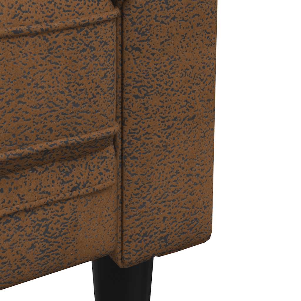 Canapé Chesterfield 3 places marron tissu - XIOS