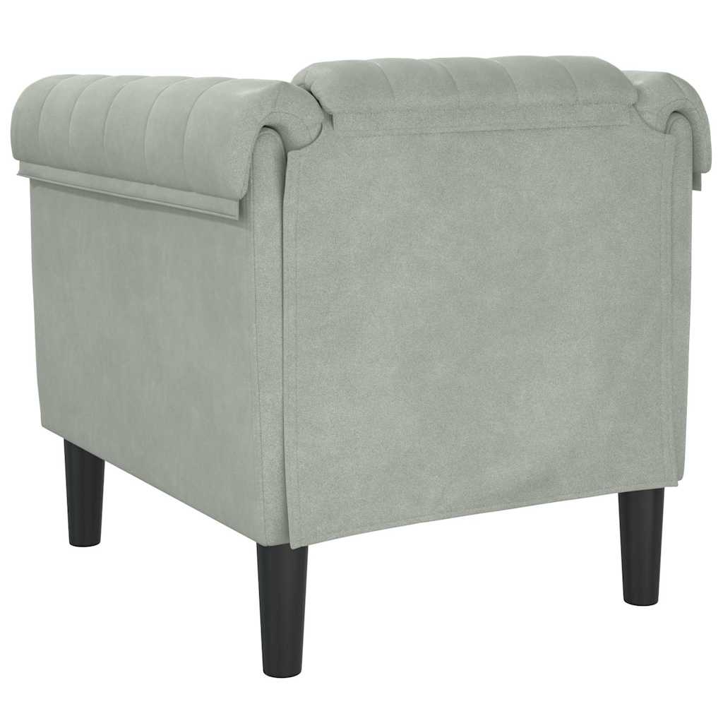 Fauteuil gris clair Velours - XIOS
