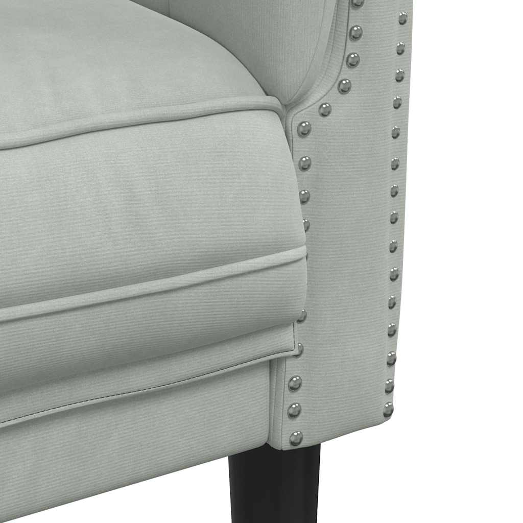 Fauteuil gris clair Velours - XIOS