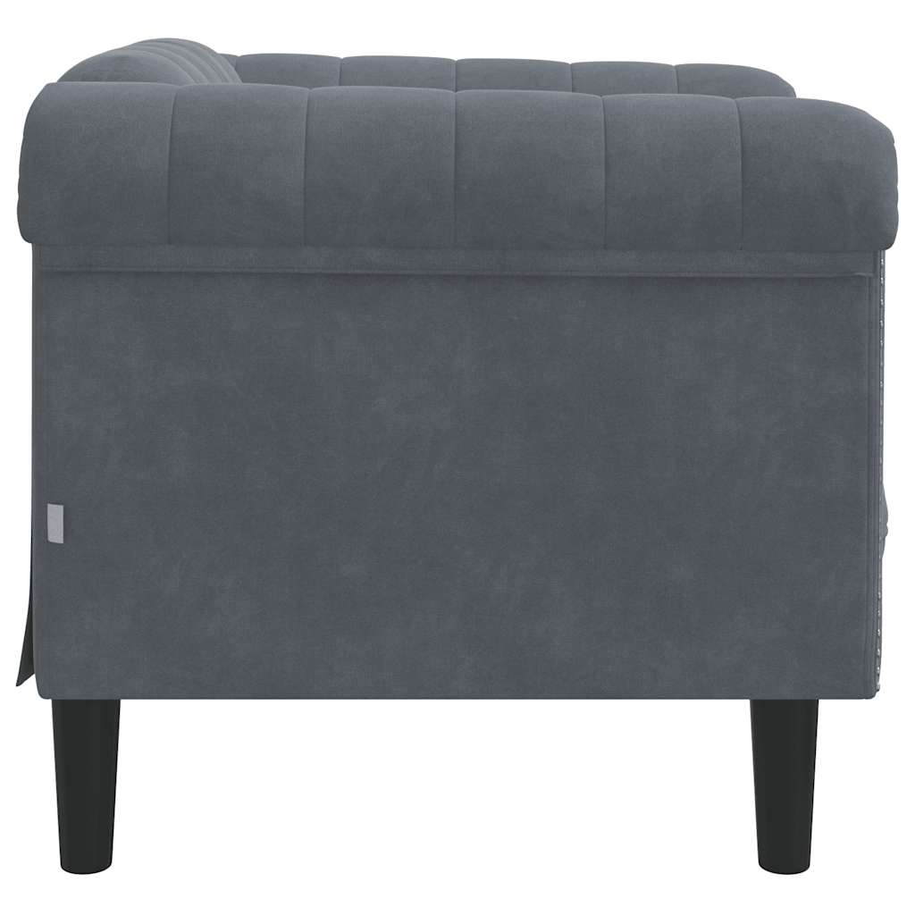 Fauteuil gris foncé velours - XIOS