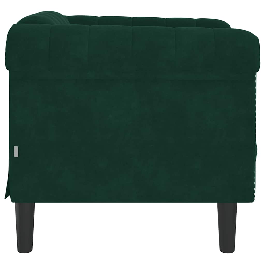 Fauteuil vert foncé velours