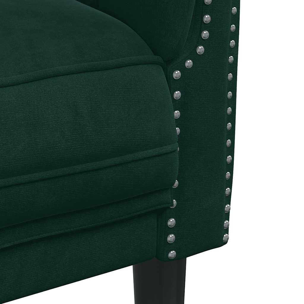 Fauteuil vert foncé velours - XIOS