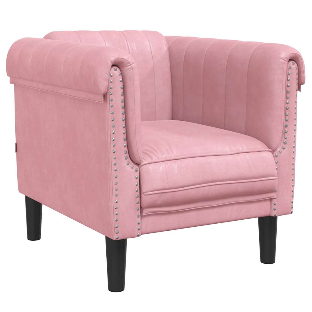 Fauteuil rose velours - XIOS