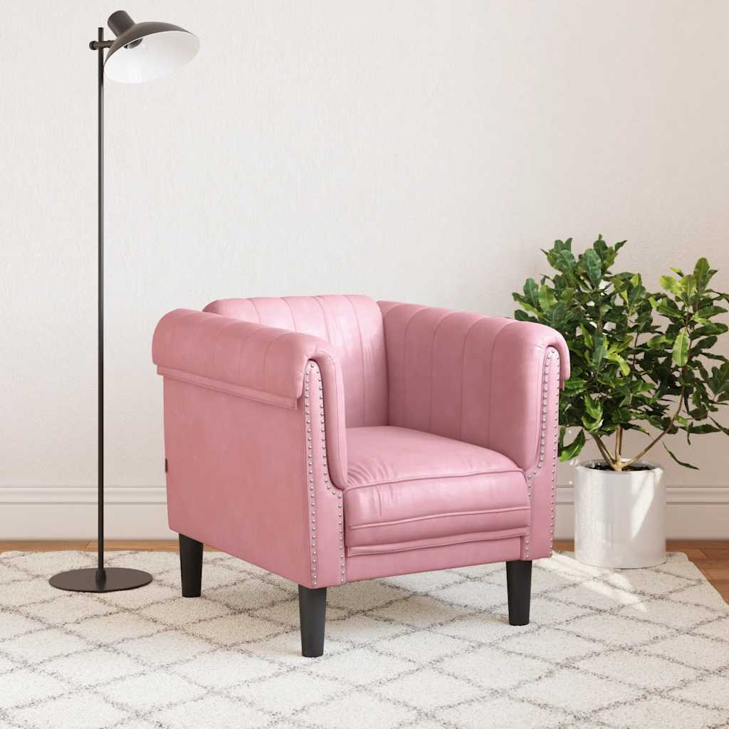 Fauteuil rose velours - XIOS