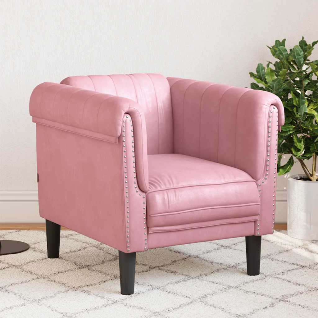 Fauteuil rose velours - XIOS