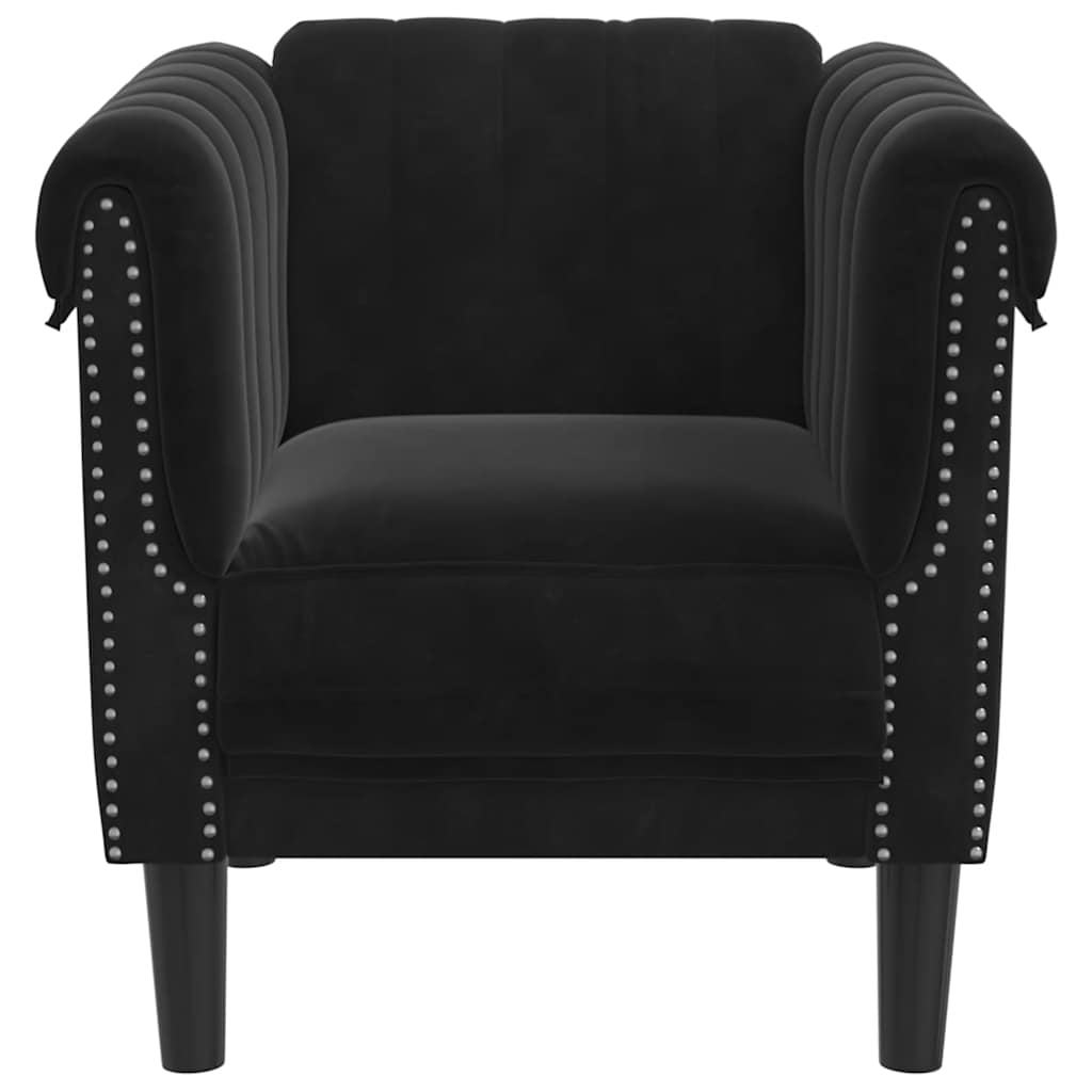 Fauteuil noir velours - XIOS