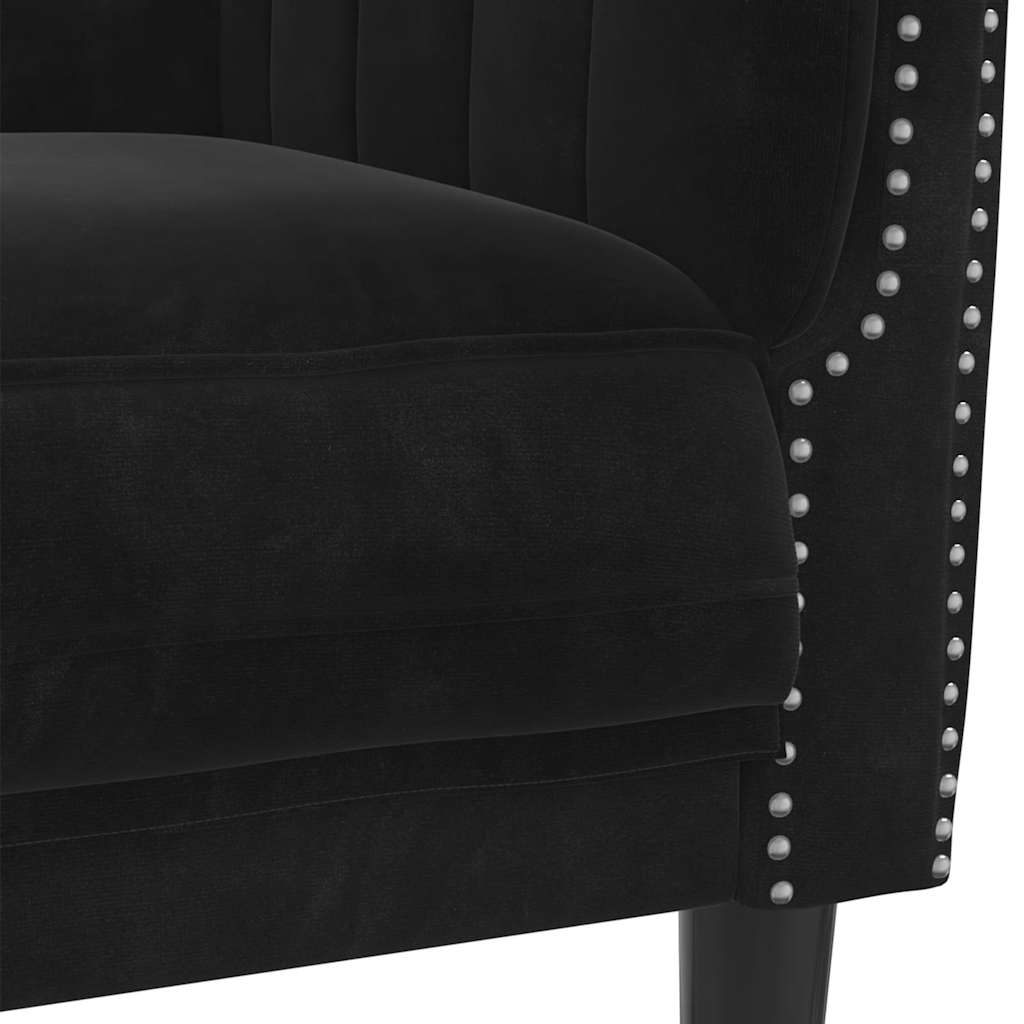 Fauteuil noir velours - XIOS