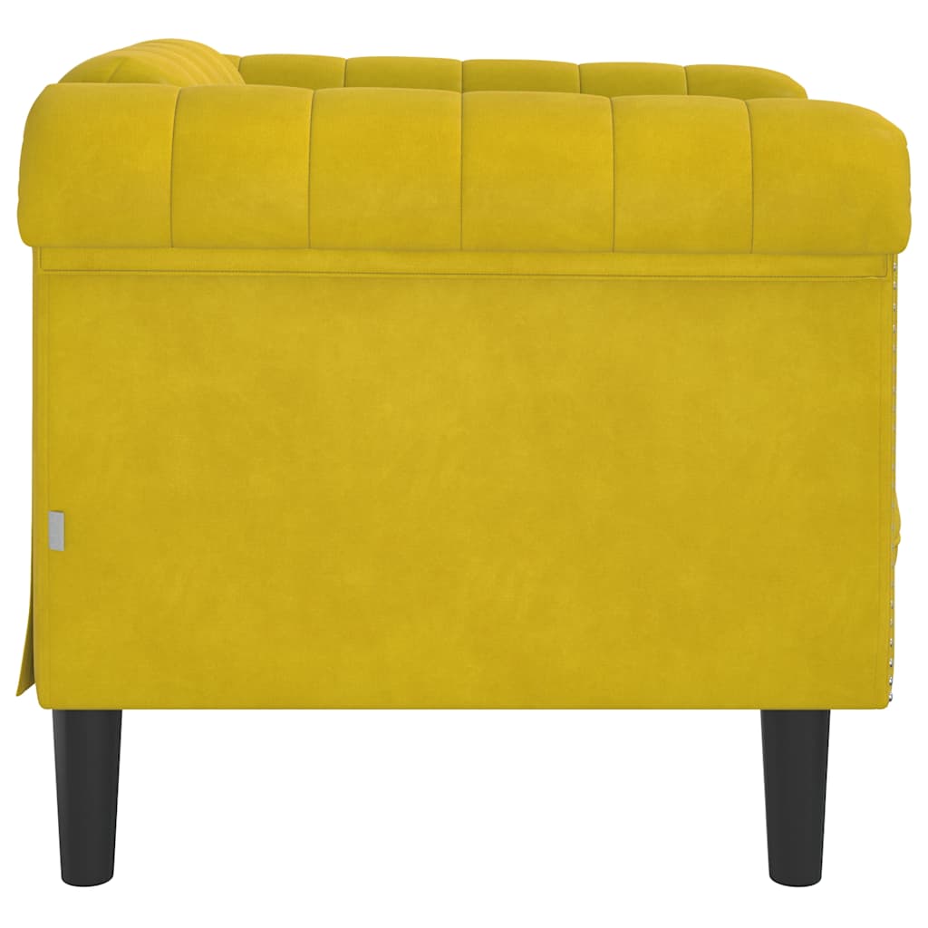 Fauteuil jaune velours - XIOS