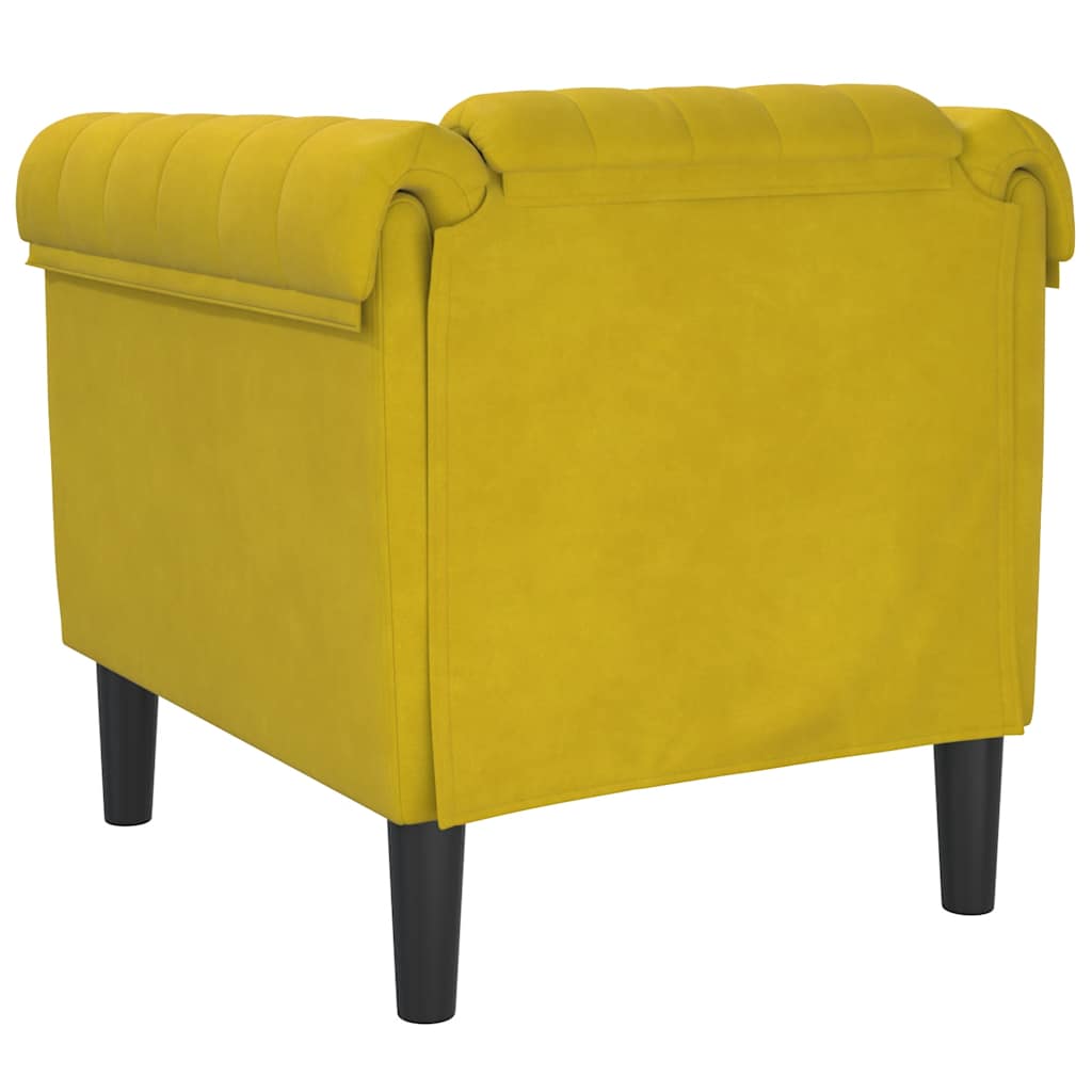 Fauteuil jaune velours - XIOS
