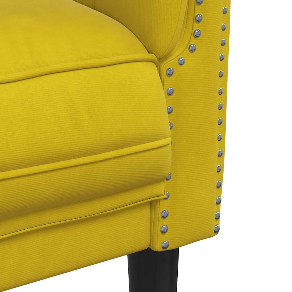 Fauteuil jaune velours - XIOS