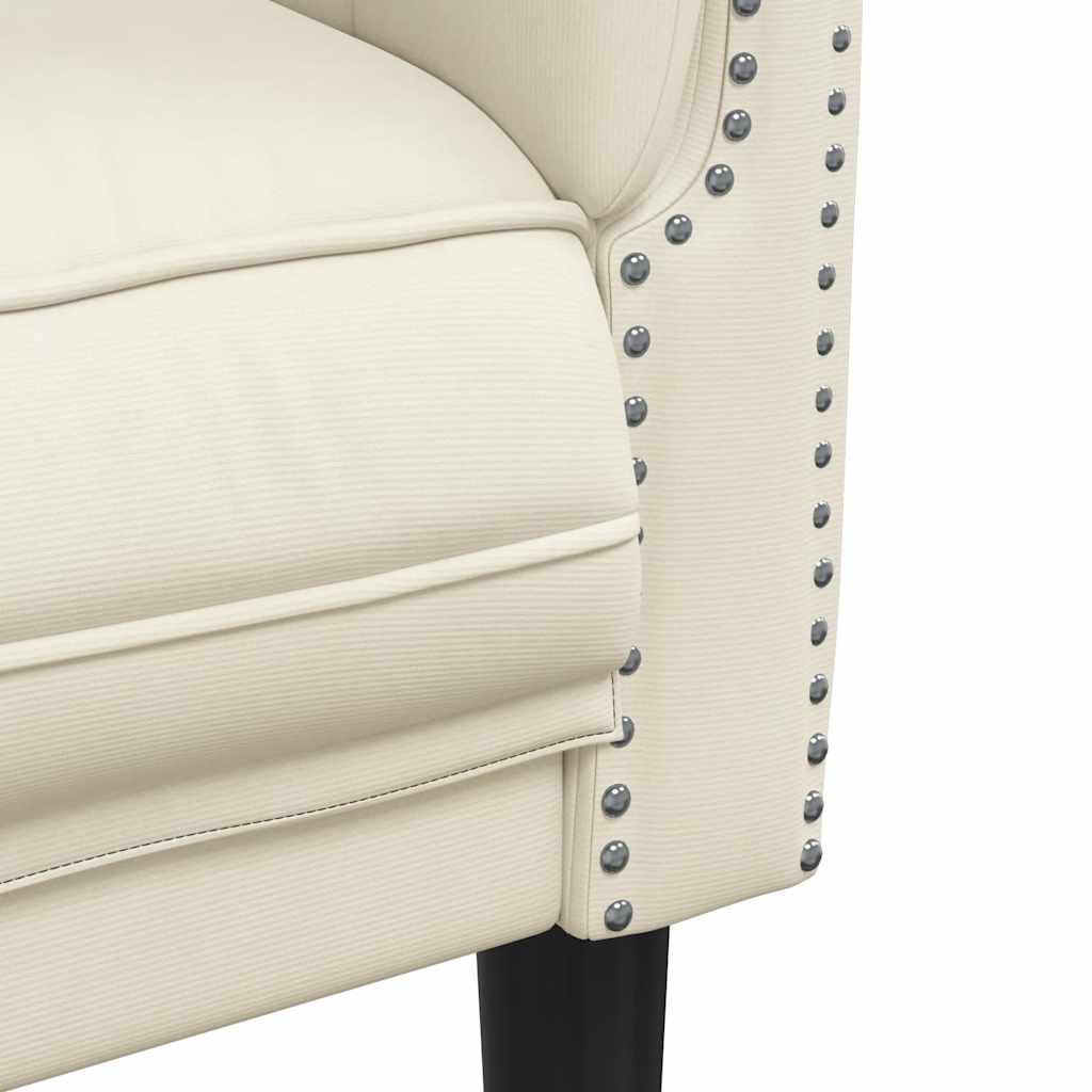 Fauteuil crème velours - XIOS