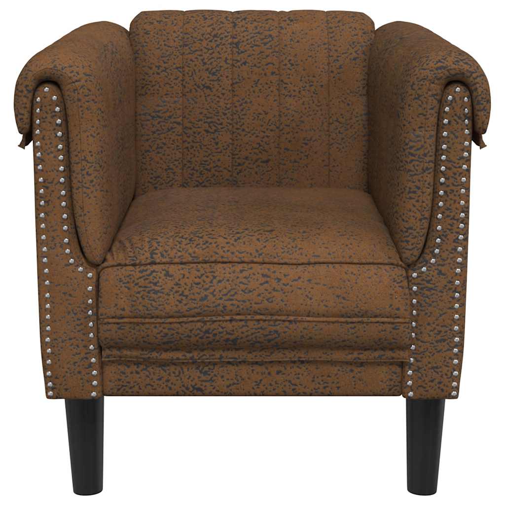 Fauteuil marron similicuir daim - XIOS