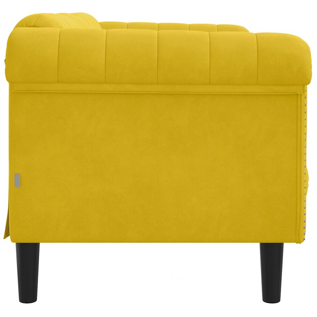 Canapé à 2 places jaune velours - XIOS