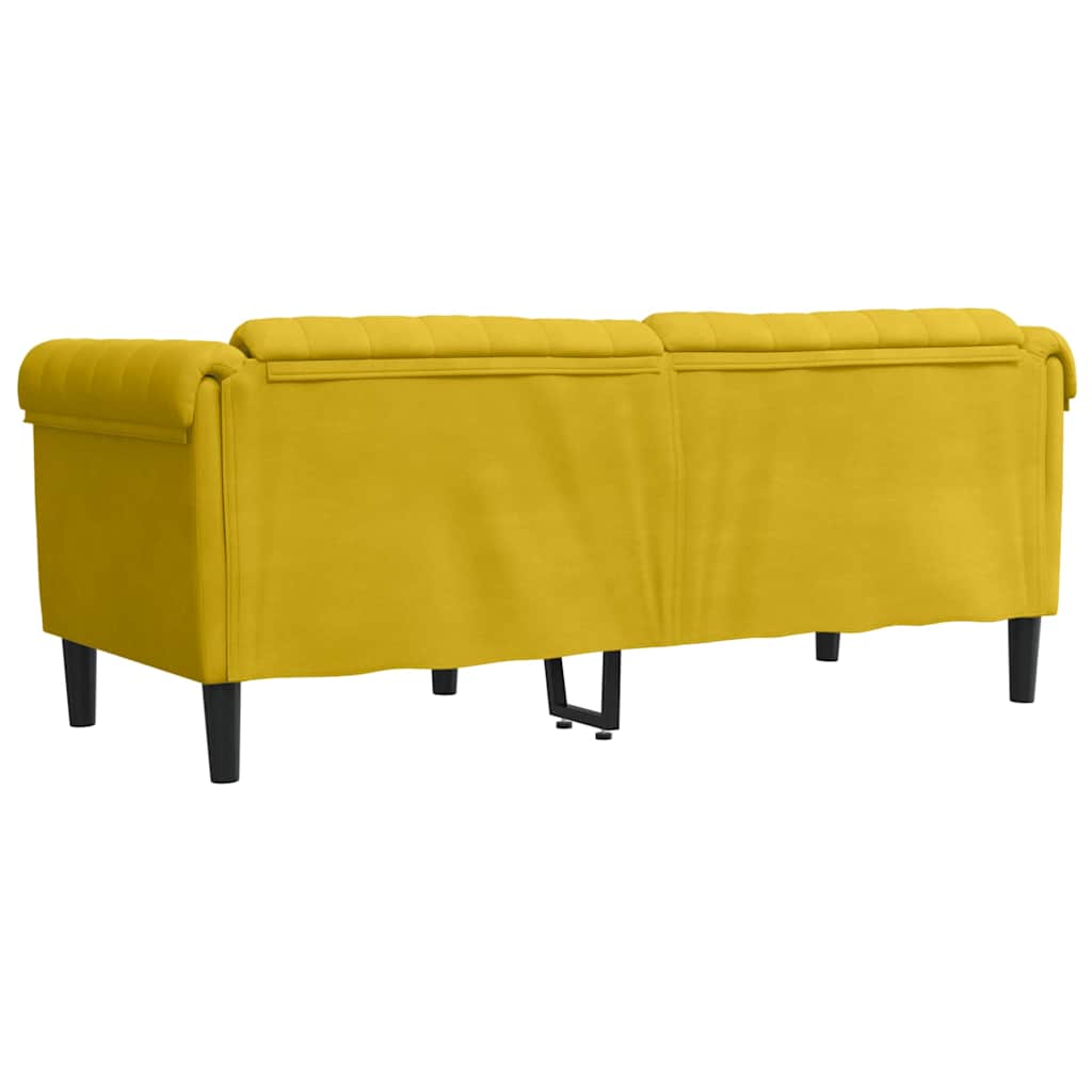 Canapé à 2 places jaune velours - XIOS