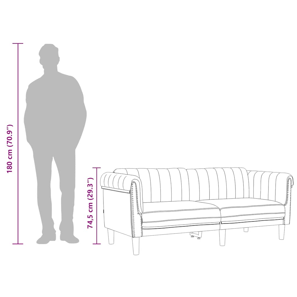 Canapé à 2 places jaune velours - XIOS