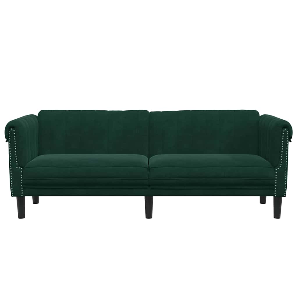 Canapé à 3 places vert foncé velours