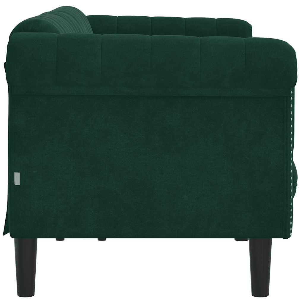 Canapé à 3 places vert foncé velours