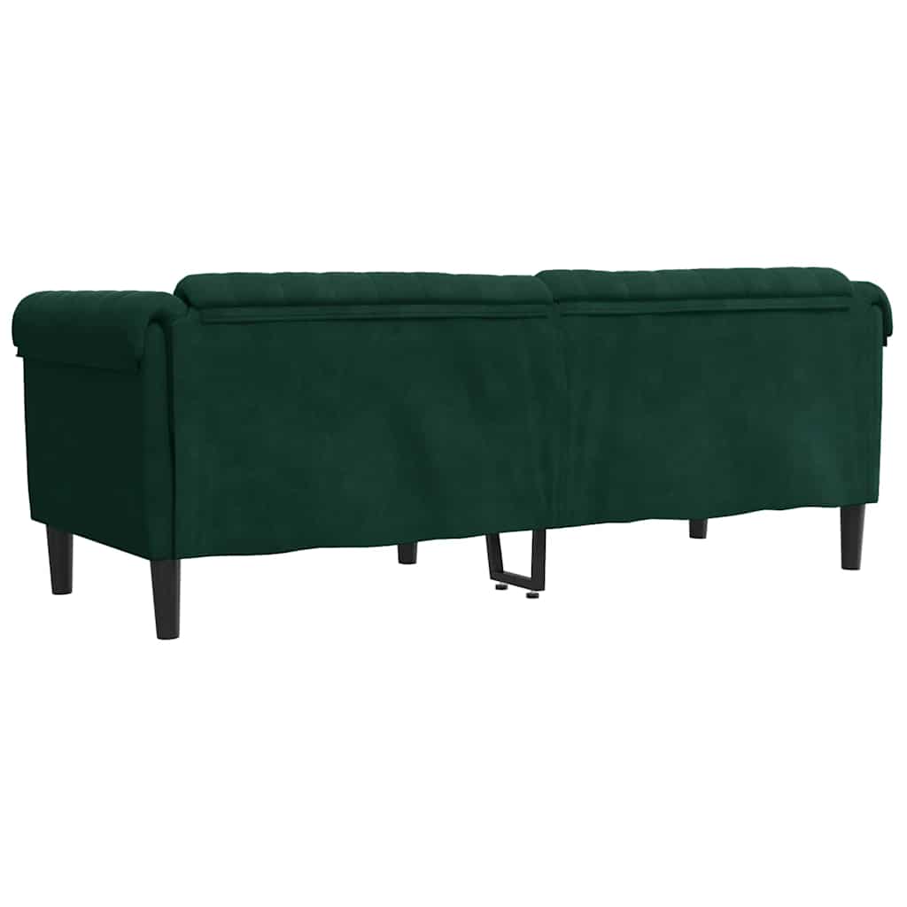 Canapé à 3 places vert foncé velours