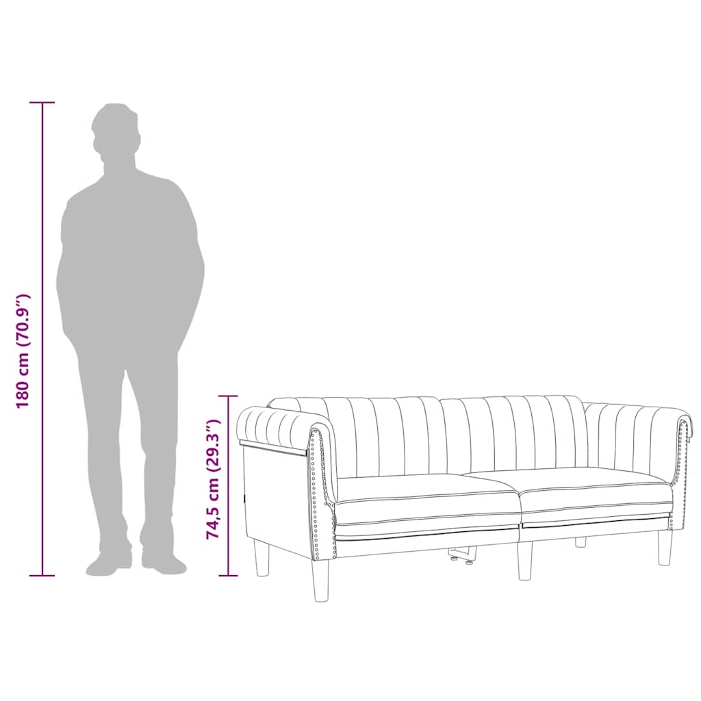 Canapé à 3 places noir velours - XIOS