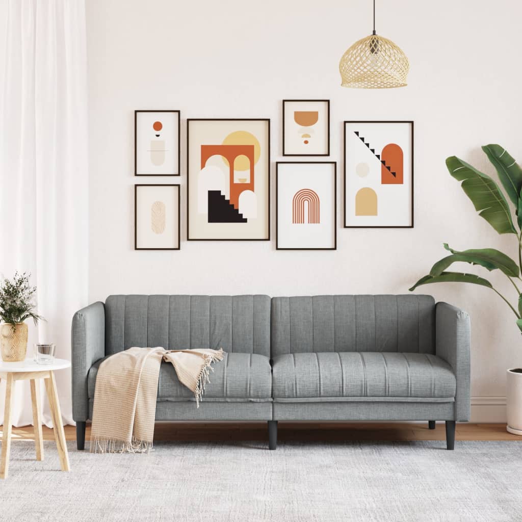 Canapé à 3 places gris clair tissu - XIOS