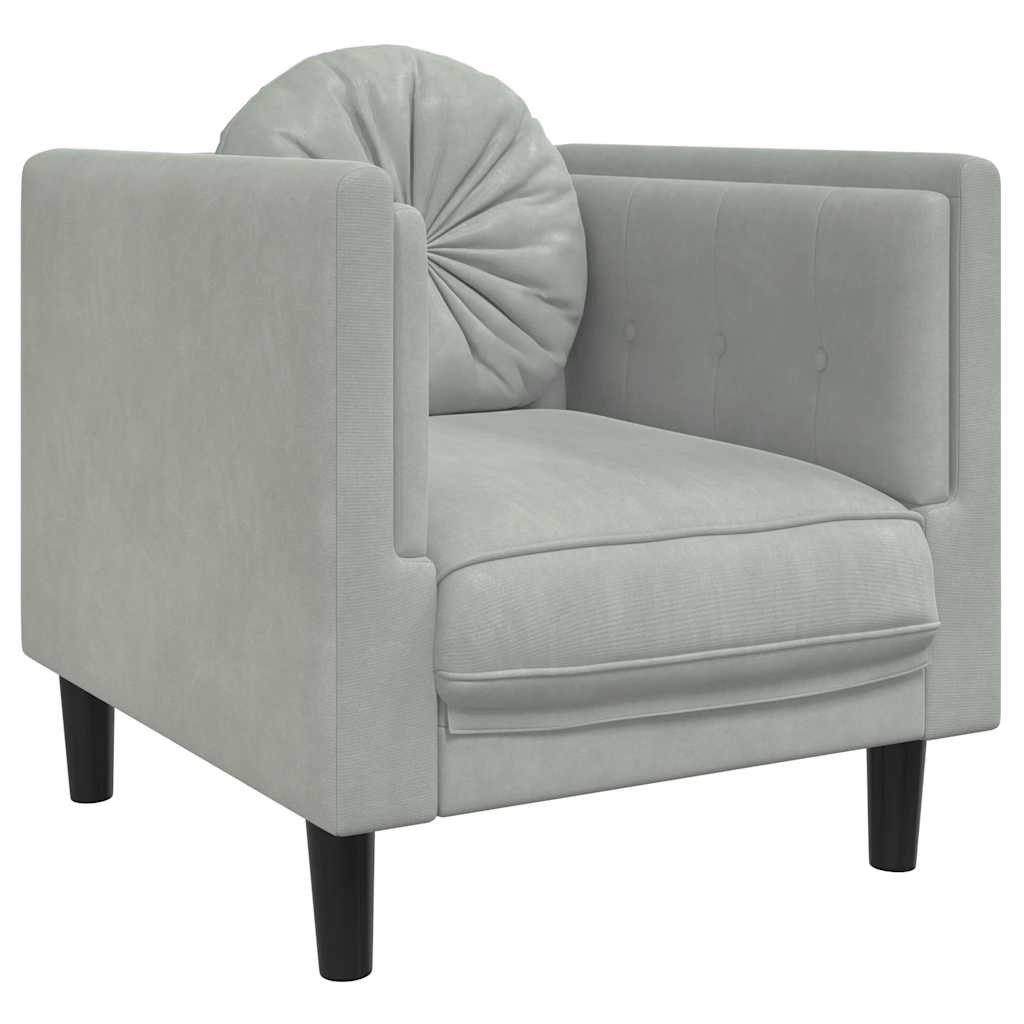 Fauteuil avec coussin gris clair Velours - XIOS