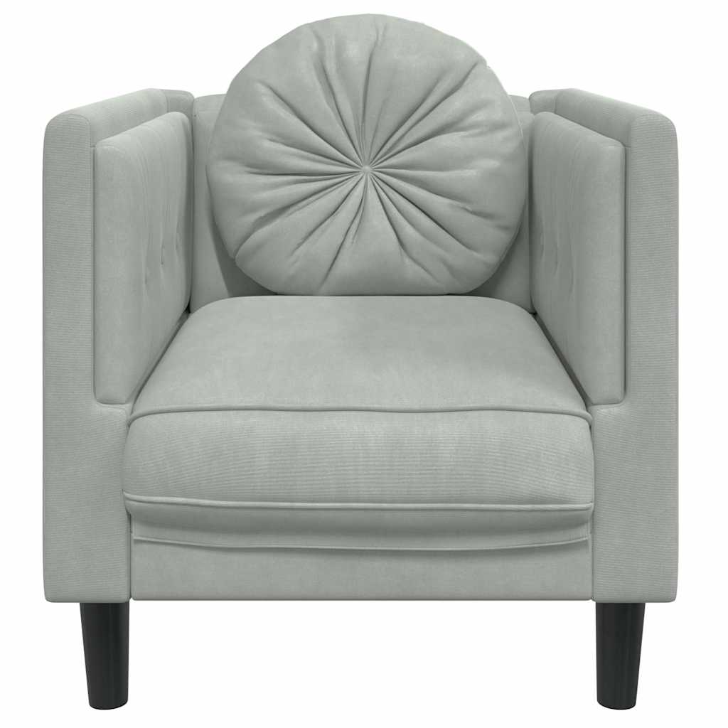 Fauteuil avec coussin gris clair Velours - XIOS