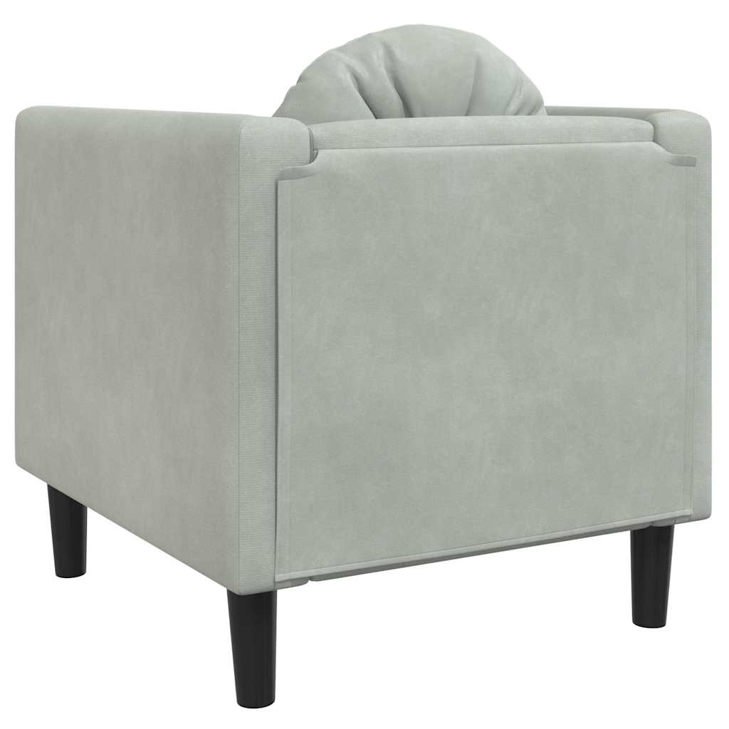 Fauteuil avec coussin gris clair Velours - XIOS