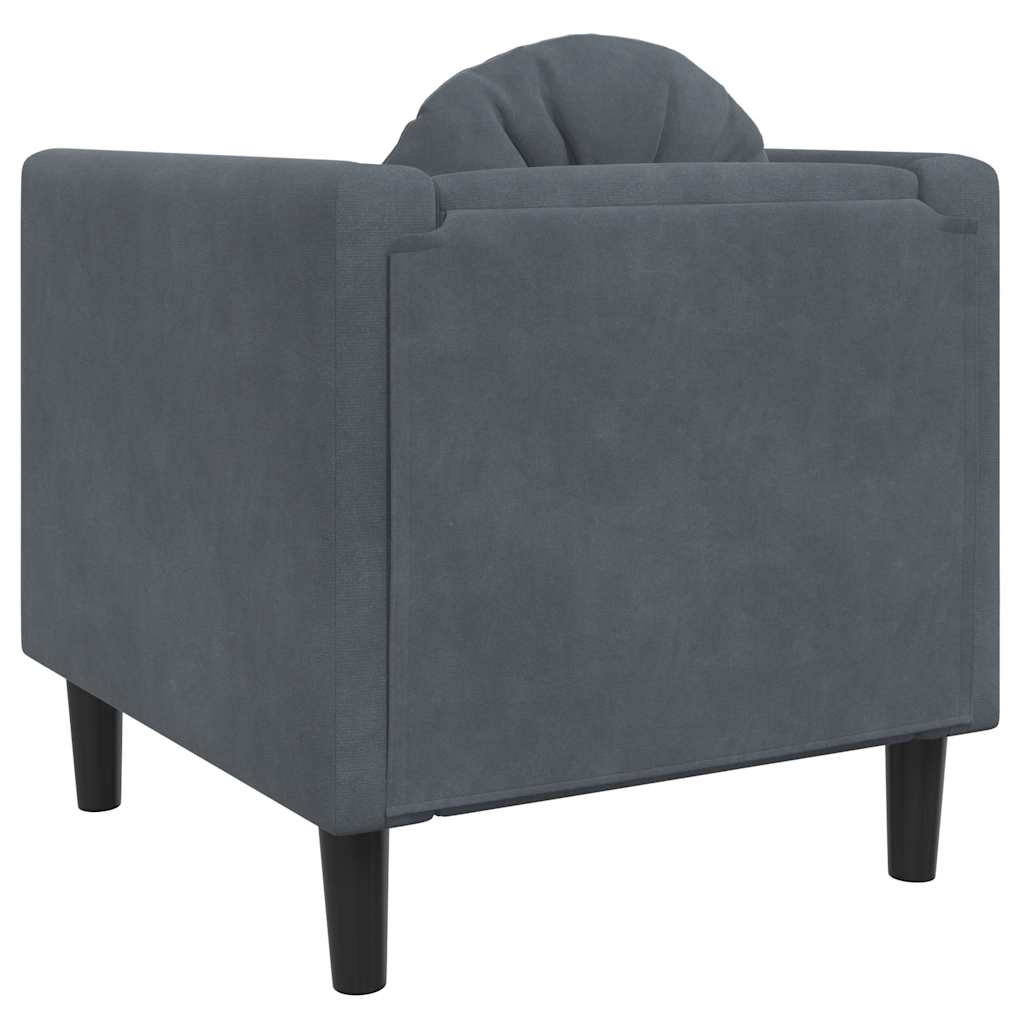 Fauteuil avec coussin gris foncé velours - XIOS