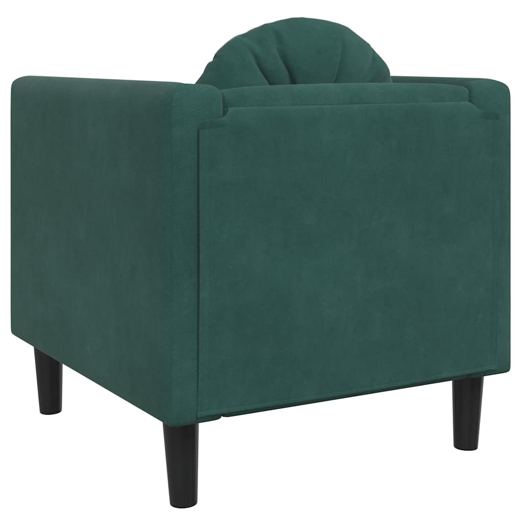 Fauteuil avec coussin vert foncé velours - XIOS
