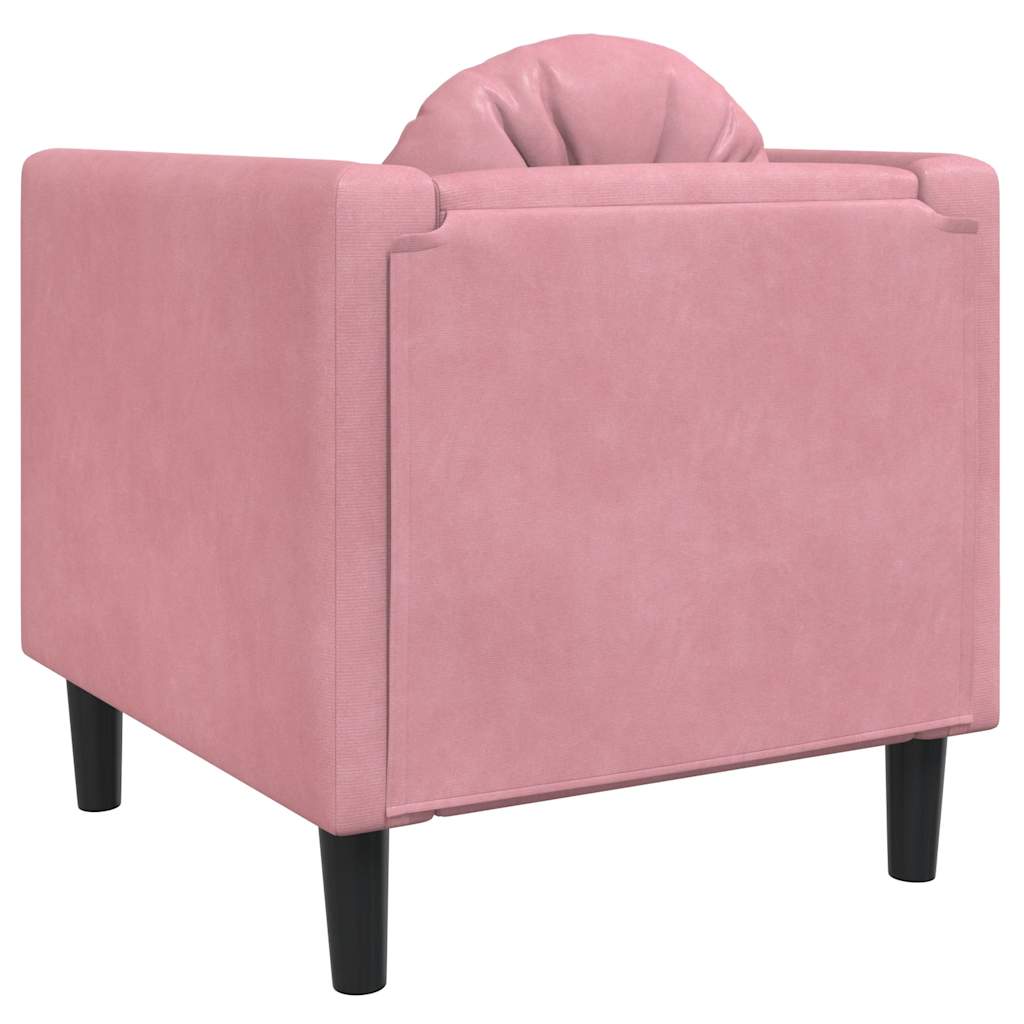 Fauteuil avec coussin rose velours - XIOS