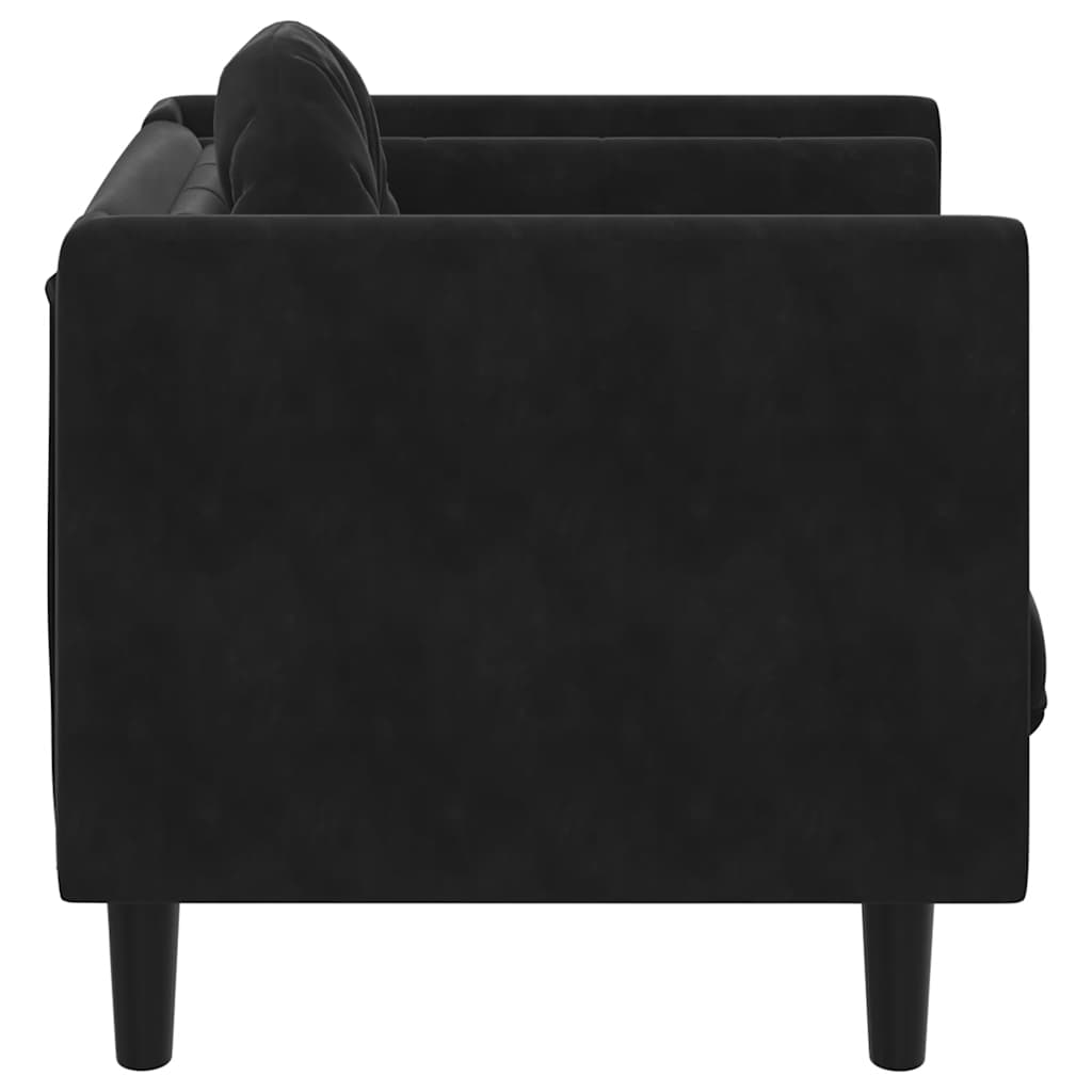 Fauteuil avec coussin noir velours