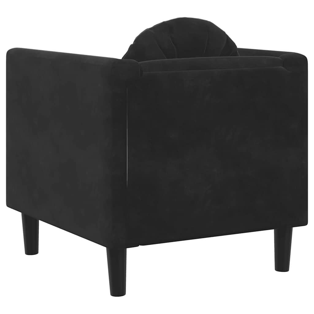 Fauteuil avec coussin noir velours - XIOS
