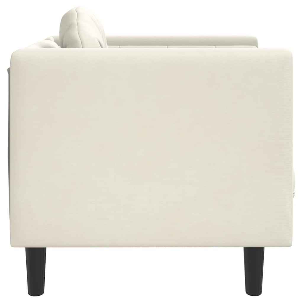 Fauteuil avec coussin crème velours - XIOS