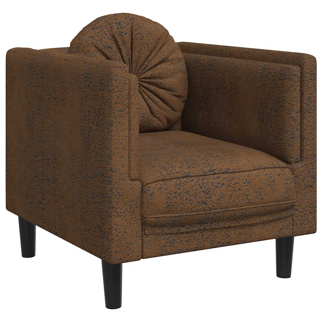 Fauteuil avec coussin marron similicuir daim - XIOS