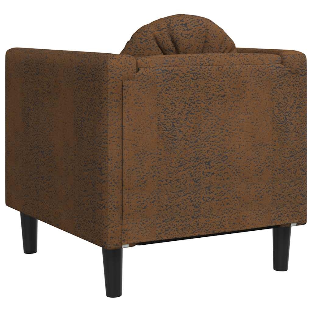 Fauteuil avec coussin marron similicuir daim - XIOS