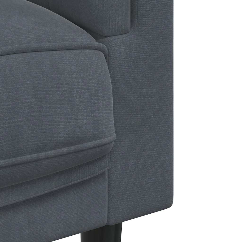 Canapé avec coussins 2 places gris foncé velours - XIOS