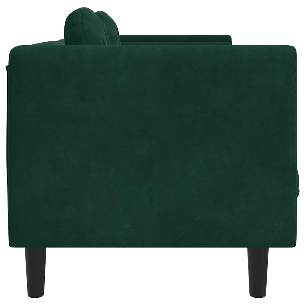 Canapé avec coussins 3 places vert foncé velours - XIOS