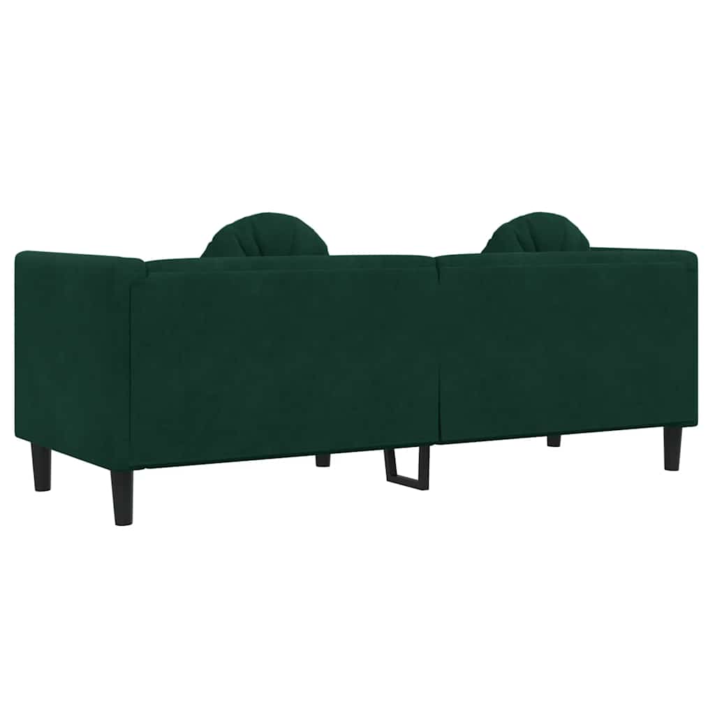 Canapé avec coussins 3 places vert foncé velours - XIOS