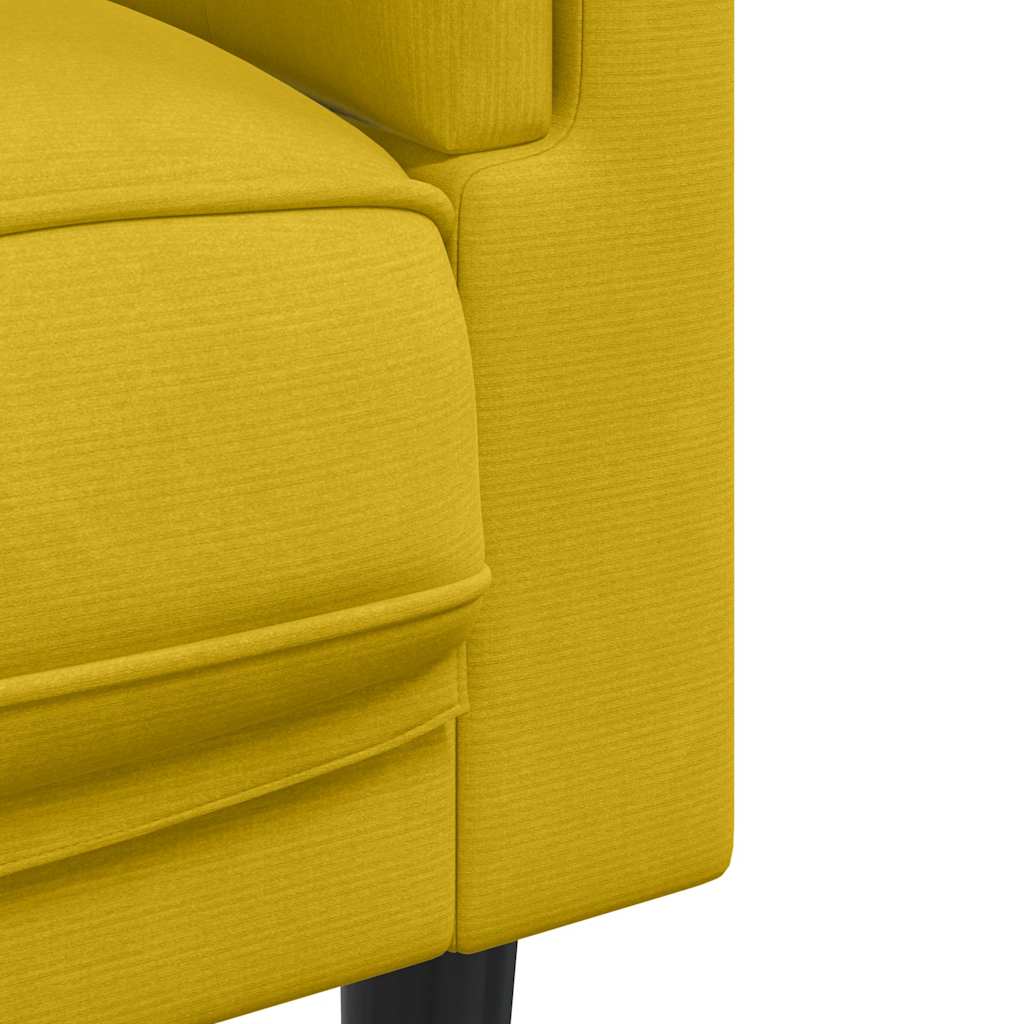 Canapé avec coussins 3 places jaune velours - XIOS